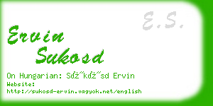 ervin sukosd business card